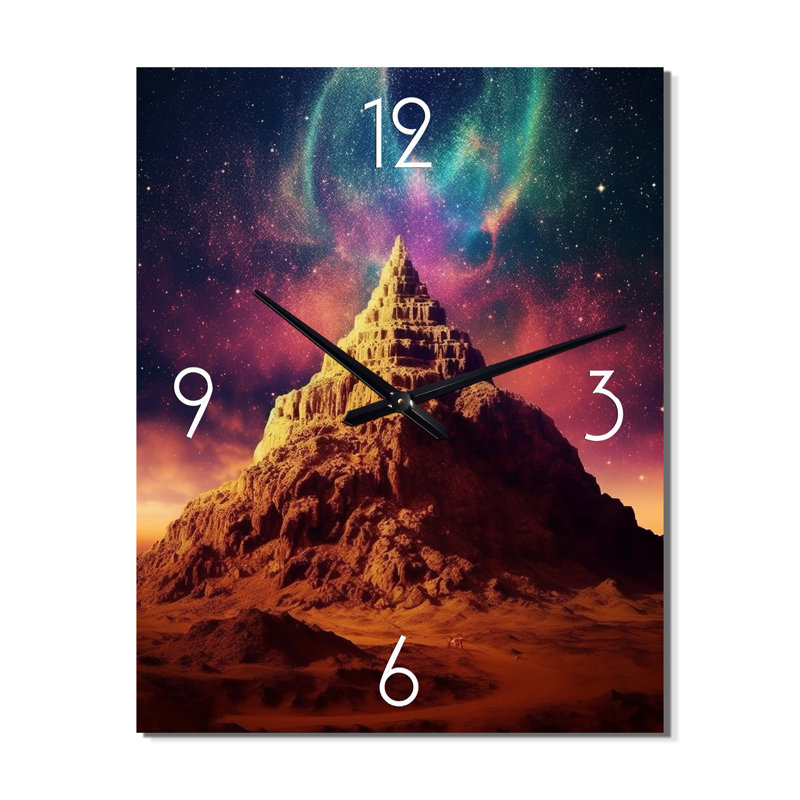 Aurora Borealis Over Mountain Dreamscape - Meadow Wall Clock, Small