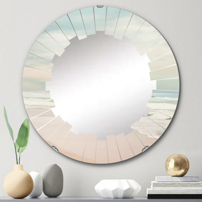 Miroir mural minimaliste, paysage nautique et plage moderne - Minimalisme, paysage de plage