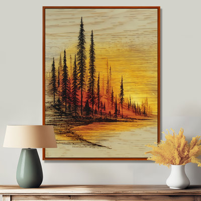«Winter Sunset In Alaska Forest», reproduction d'art sur toile, paysage noir