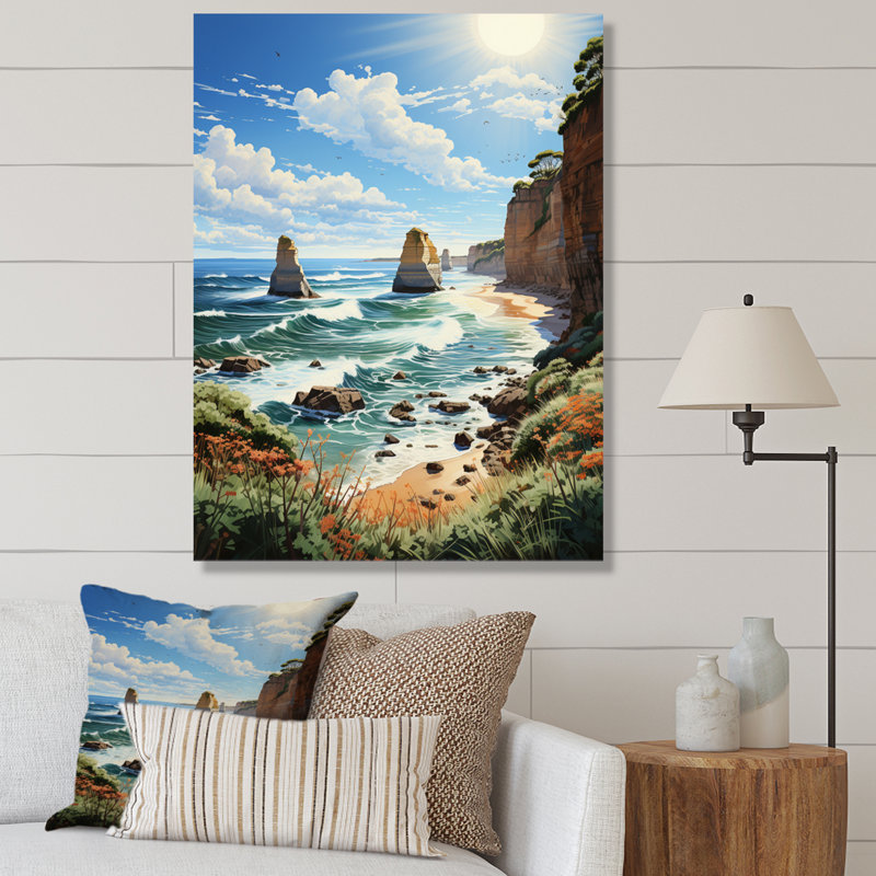 «Australie, douze apôtres au coucher du soleil», reproduction sur toile, H 44 po x l 34 po x P 1,5 po, Toile tendue