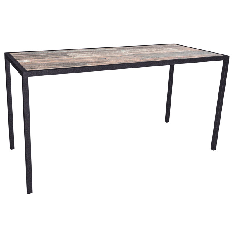 Quadra Outdoor Rectangle Counter Table, 33" W x 75" L x 37.5" H, Graphite, Venice Beach