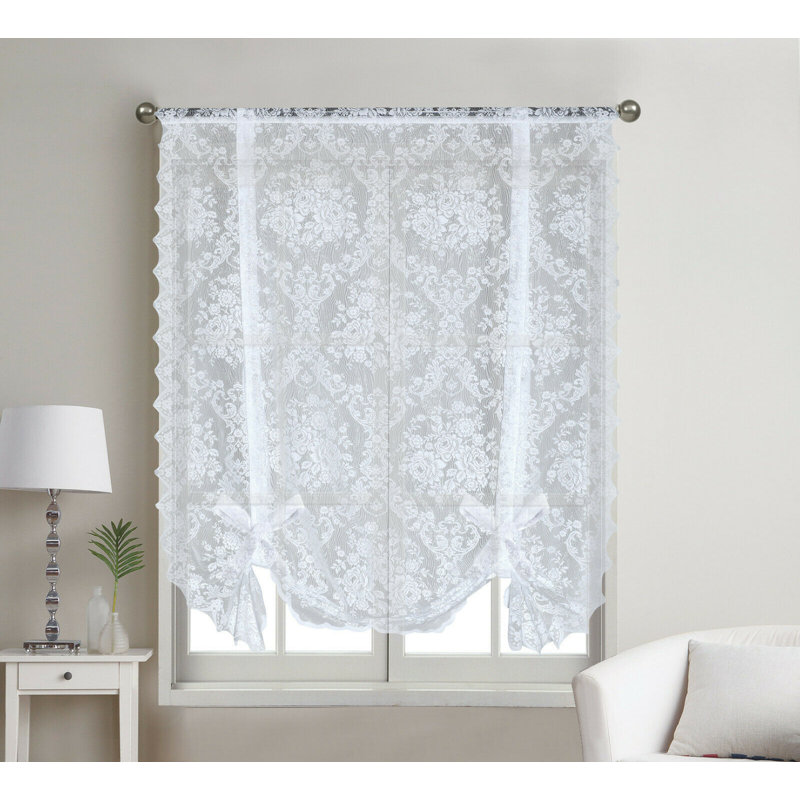 Erxhan Semi Sheer Curtains / Drapes Single Panel, White