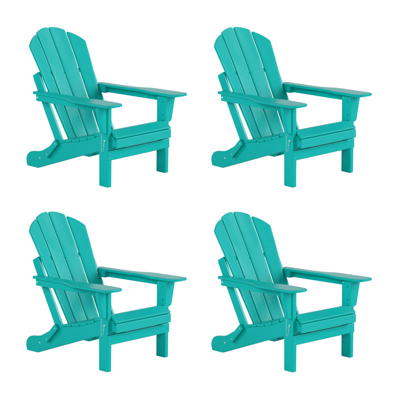 Chaise Adirondack pliante en PEHD Vinnie, Turquoise