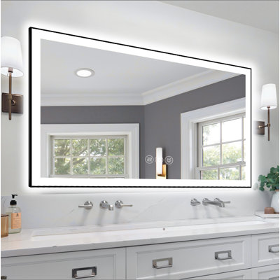Miroir de salle de bain sans cadre à DEL, miroir intelligent