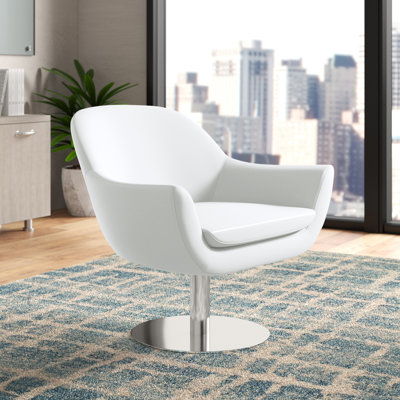 Tiyrene Faux Leather Seat Reception Chair with Metal Frame