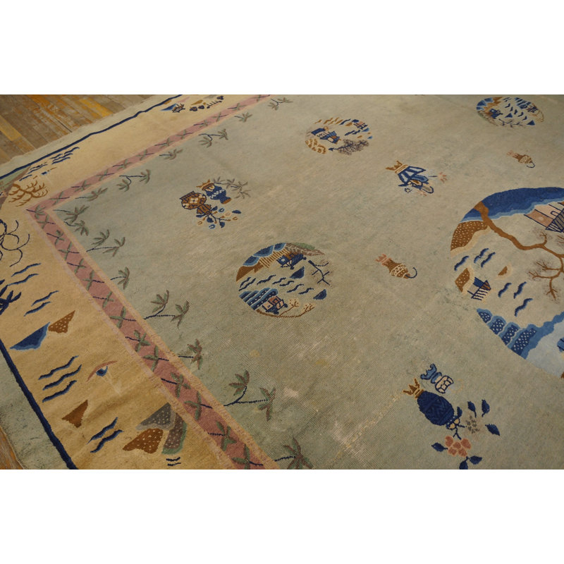 Antique Peking Room Size Wool Light Rug
