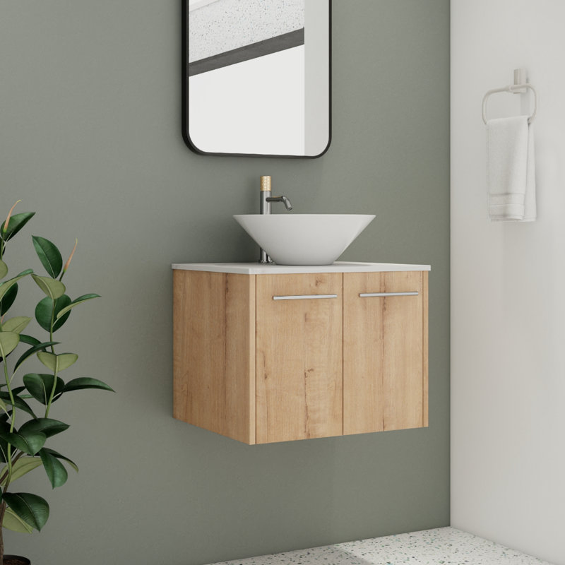 Meuble-lavabo simple 24 po avec comptoir en céramique