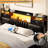 King Size Headboard with Drawer Storage and RGB LED Light, King Upholstered Headboard