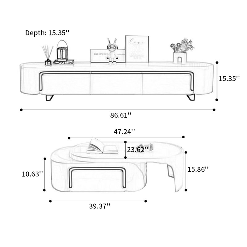 Modern TV Stand and Coffee Table Set