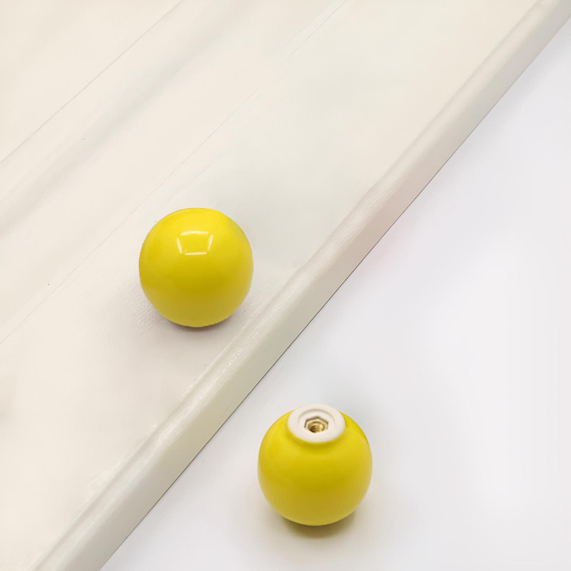 Poignée de porte d'armoire en céramique colorée, conception ronde à un trou