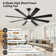 Large 8 Blade Ceiling Fan With Led Light And Smart Features