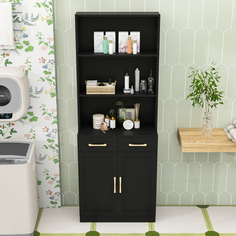 Elegant Multifunctional MDF Storage Cabinet, Black
