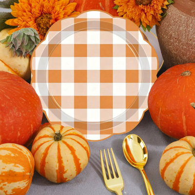 Thanksgiving Fall Pumpkin Paper Plates Fall Party Supplies Pumpkin Maple Disposable Plates Autumns Plates For Fall Decor Thanksgiving Party Supplies
