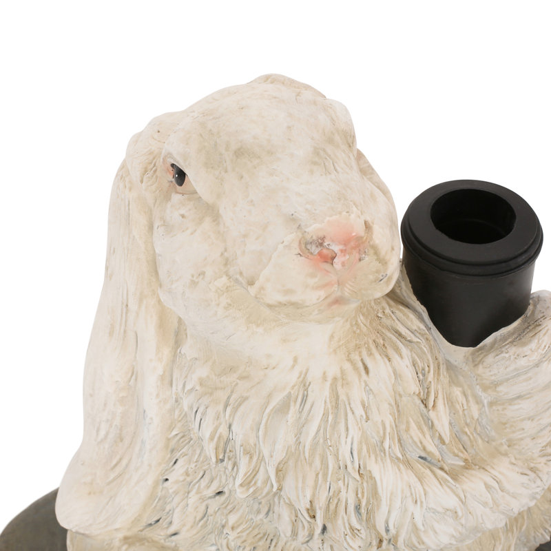 Base de parasol Rabbit - Matériau en béton et en résine, de couleur blanc mat, robuste, convient à différentes tailles de poteaux, sans support d'assemblage blanc, stable,
