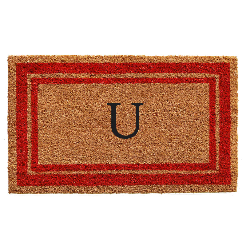 Tapis d'entrée antidérapant Stortz, Rouge / Brun, U, Rectangle 2 pi x 3 pi