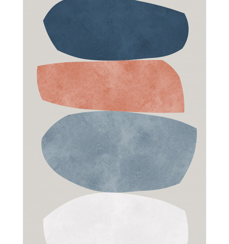 Balanced Abstract Forms Print, 40 × 60, Framed Print, Brown