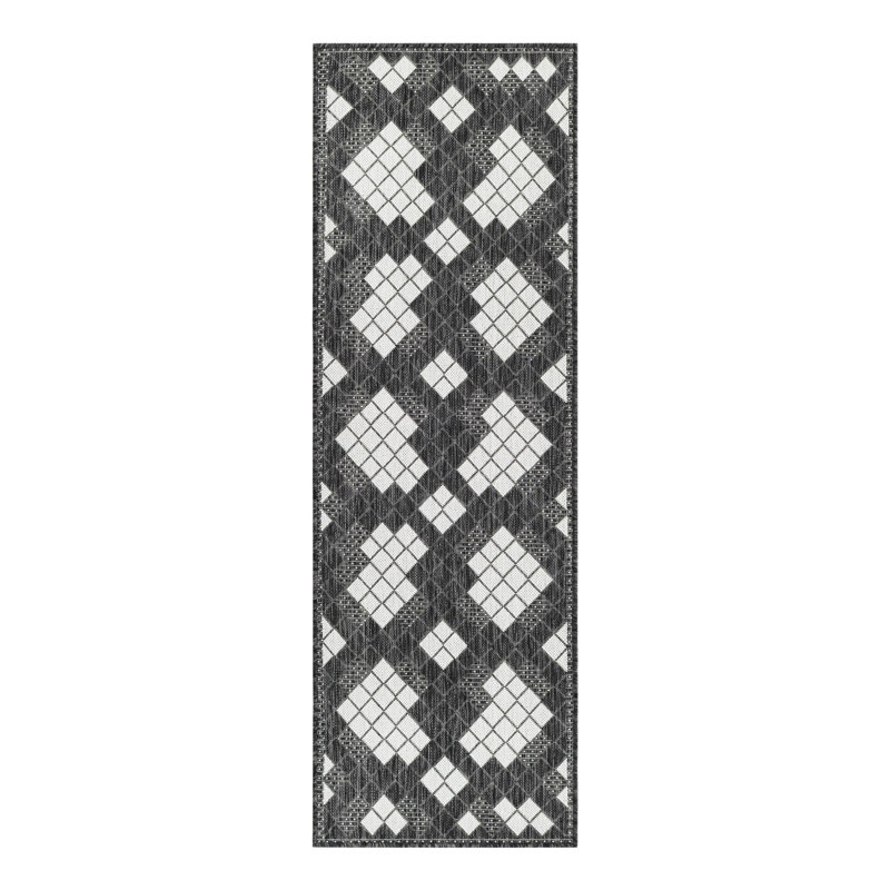 Geometric Indoor / Outdoor Rug, Runner 2' x 6'1"