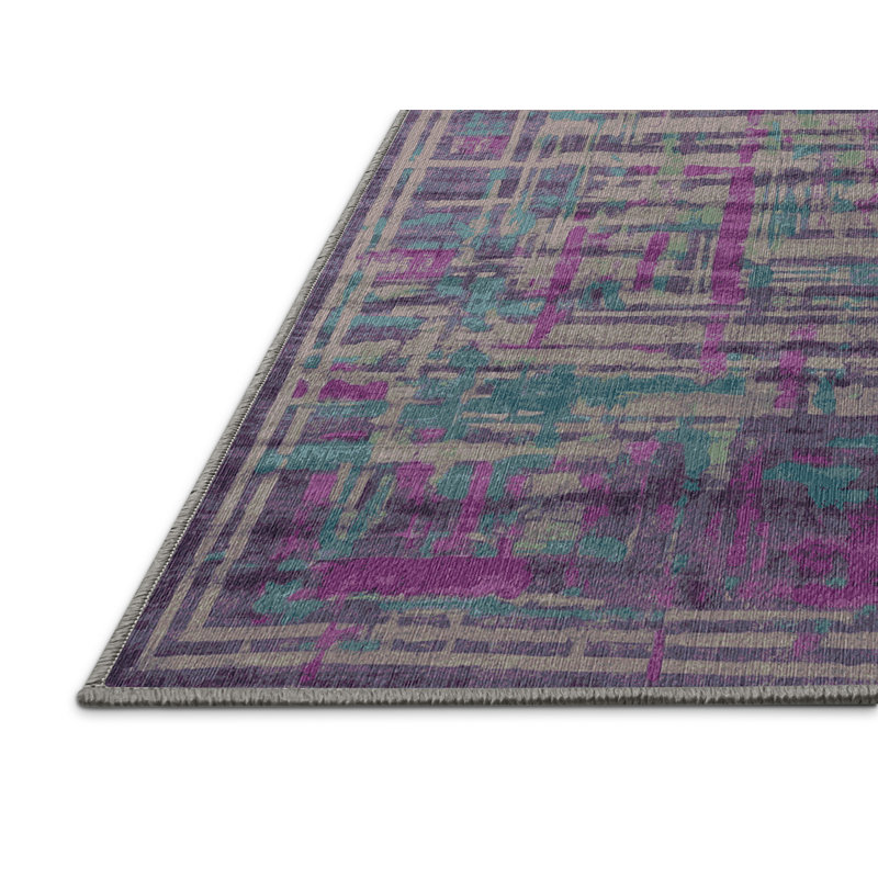 Tapis mauve lavable à la machine, Carré 7 pi