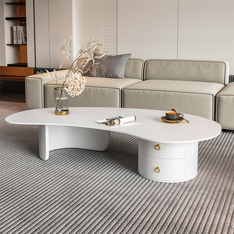 Table basse Creative, Blanc, Blanc, H 15,7 po x l 63 po x P 31,5 po