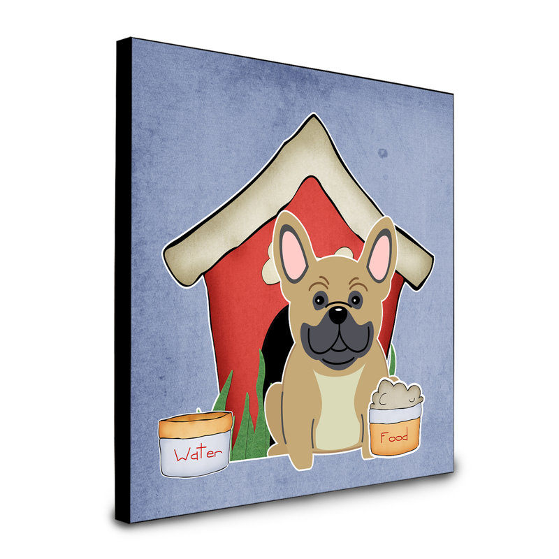 Panneau mural d’art collection dog house Scarvinia, Bouledogue français crème