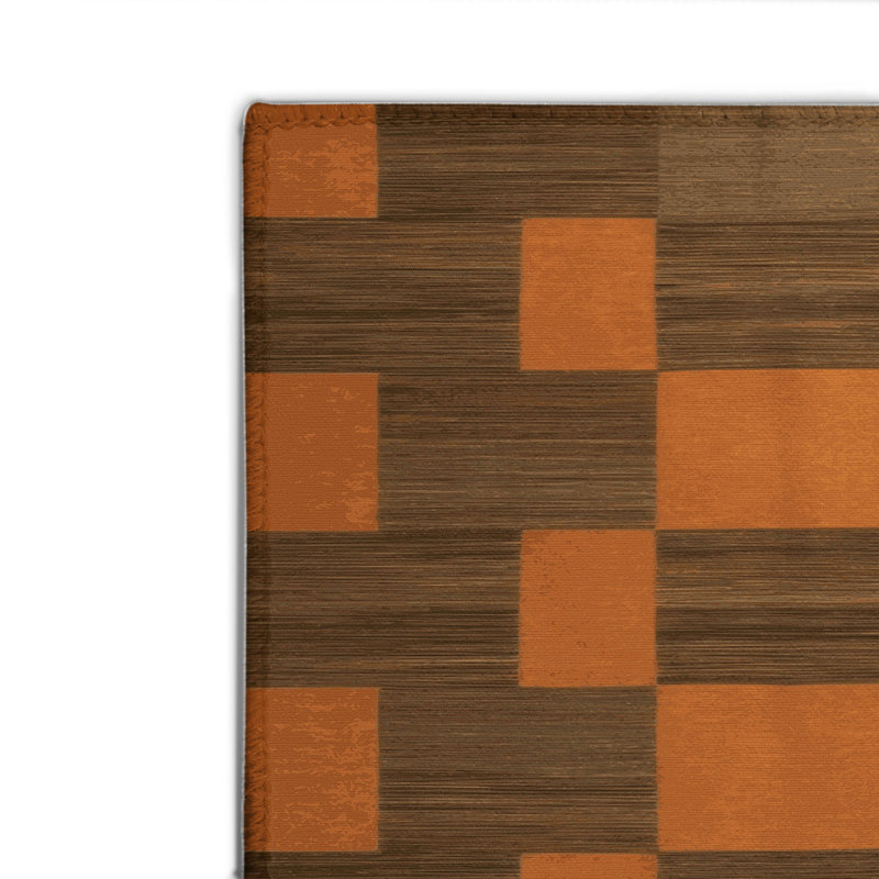 Tapis d'intérieur et d'extérieur à carreaux brun, Rectangulaire 2 pi x 3 pi