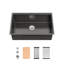 Black Undermount Sink 30"x19", Stainless Steel With Build & Cutting Board 30"x19" Sink, Functional Design Sound Absorbing