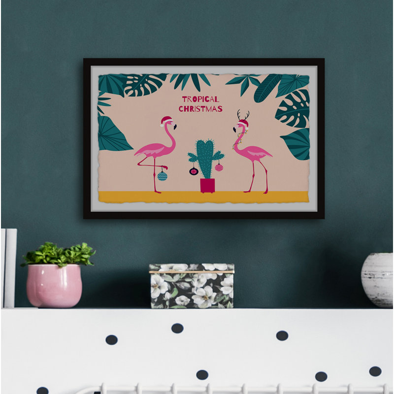 Tropical Christmas - Single Picture Frame Print, 20cm H x 30cm W x 3.81cm D