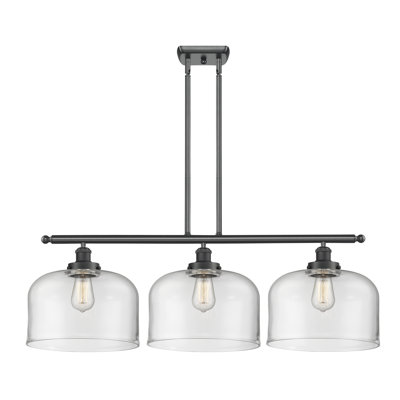 Luminaire suspendu linéaire à 3 lumières pour îlot de cuisine Lattimer