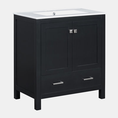 Meuble-lavabo simple 30 po avec comptoir en céramique Lattin