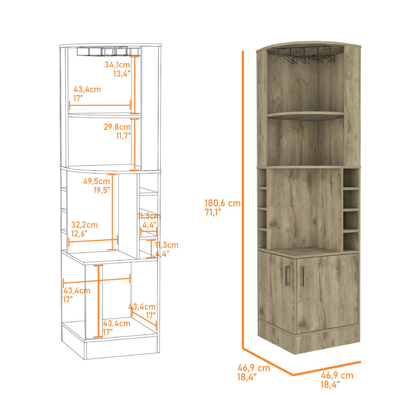Armoire de bar Finish, Beige