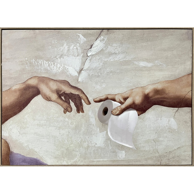 Art humoristique sur toile encadrée humoristique "28" x 21 "- cadre en chêne