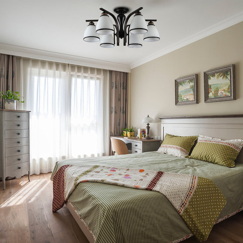 Indars 6 - Light Glass Semi Flush Mount Ceiling Light 