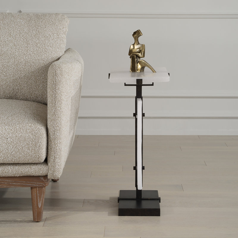 Orren Ellis Ova Glass Accent Table