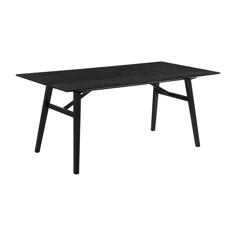 Table de salle à manger rectangulaire en bois d'hévéa Jeiren, Noir