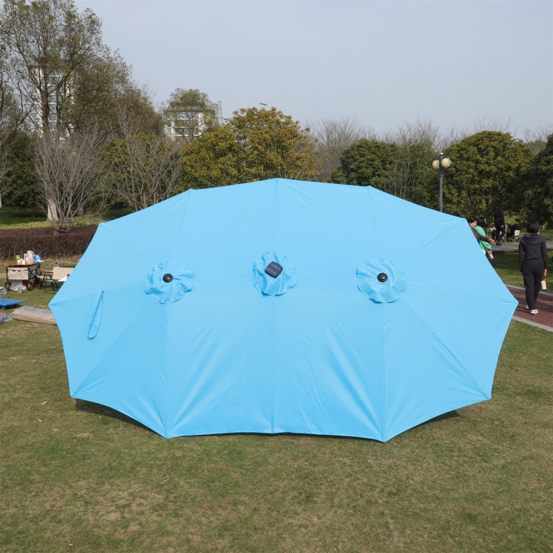 Parasol de marché pour terrasse double rectangulaire 15X9ft, Bleu