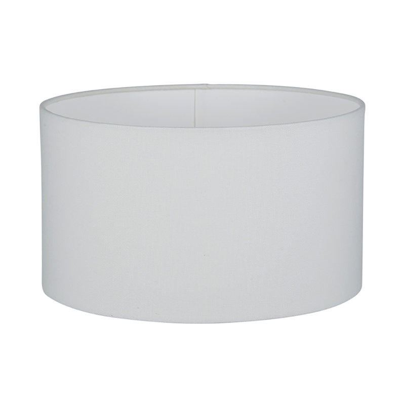 Lorcan 17cm H Cotton Drum Lamp Shade ( Screw On ), 17cm H x 30cm W x 30cm D, White