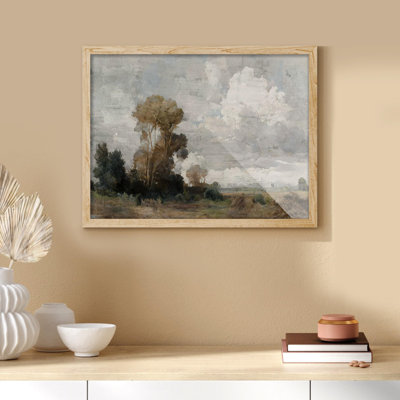 «Country Road Trees Cloudy Sky» sur papier