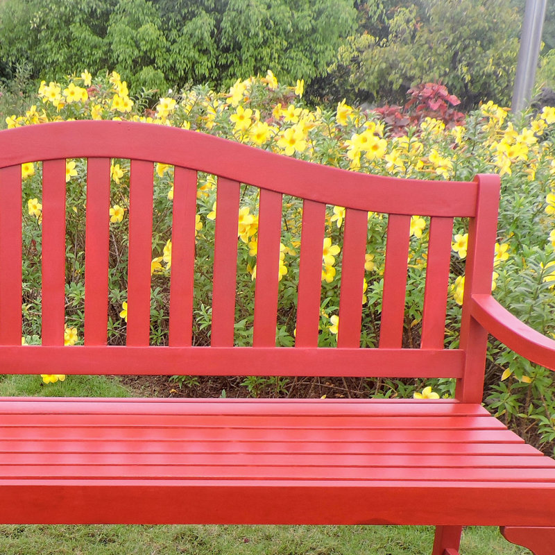 Banc de jardin en bois massif Enright, Rouge campagnard