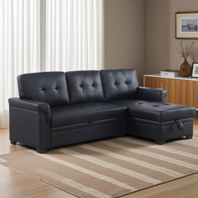 Canapé-lit modulaire réversible en cuir Vegan