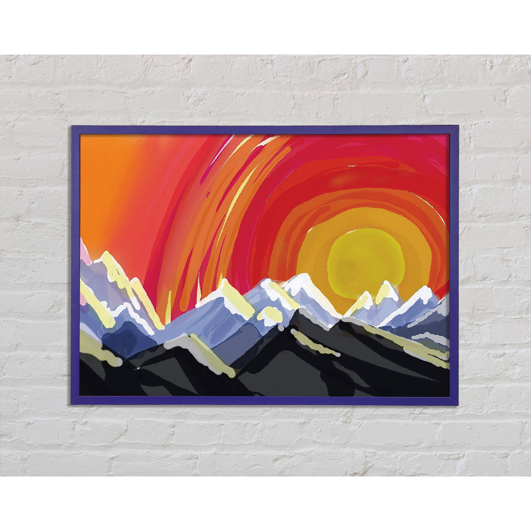 Gerahmter Kunstdruck Mountain Peak Sun