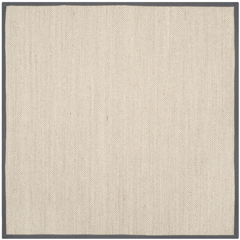 Tapis marbre sisal / gris foncé, Carré 9 pi