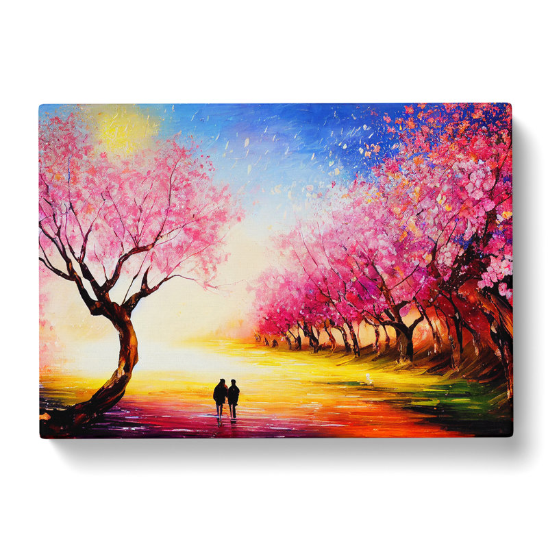 Cherry Blossom Tree Park - Wrapped Canvas, 50cm H x 76cm W x 3cm D