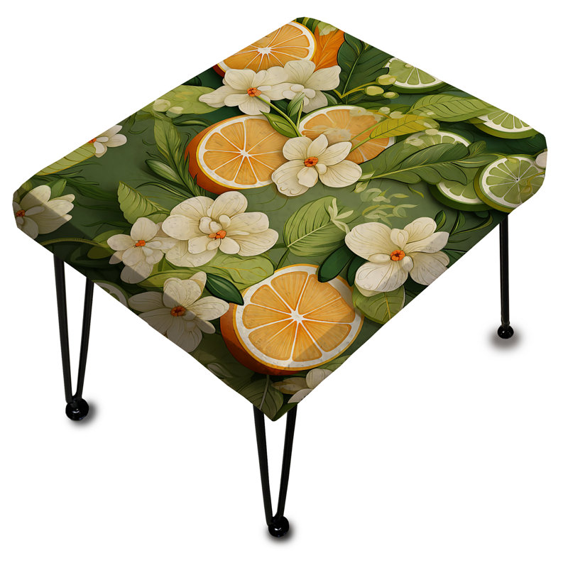 Citrus Zest Tropical Pattern - Tropical Rectangle Ottoman