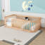 Lit simple en bois avec coins arrondis-687931775