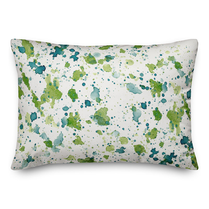 Abstract Outdoor Reversible Throw Pillow, 14"H x 20"W, Blue/Green
