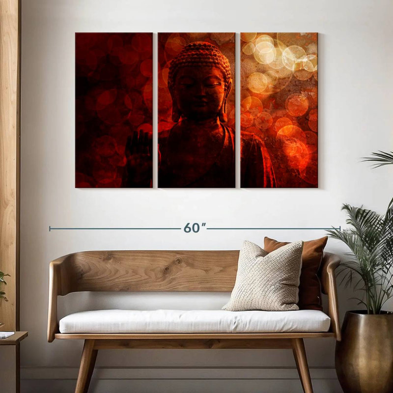 Adella Bronze Red Buddha, 32" H x 50" W