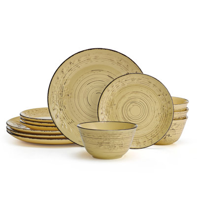 Pfaltzgraff Trellis 12-Piece Stoneware Dinnerware Set, Service for 4