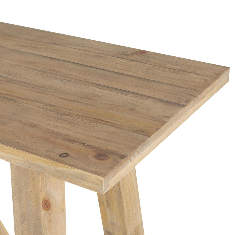 Console avec pieds évasés et poutres croisées