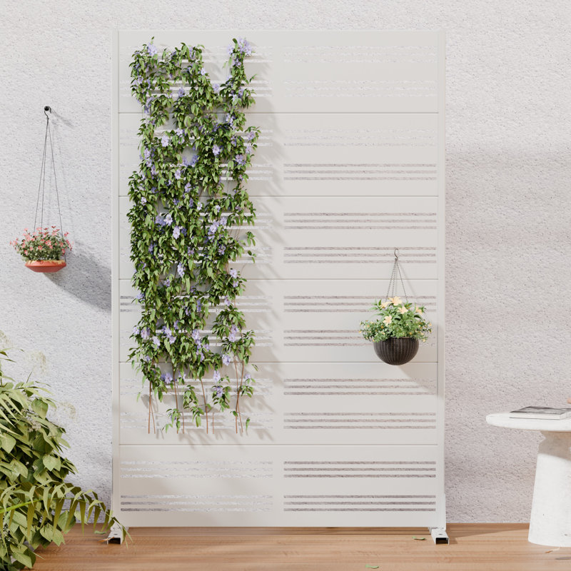 H 72 po x l 47 po x P 16 po avec écran d'intimité en métal et panneau de clôture en treillis pour terrasse