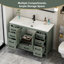 Ensemble de meuble-lavabo simple 48 po avec lavabo, robinet, tablette d'armoire de salle de bain moderne avec tiroirs et portes-470015721